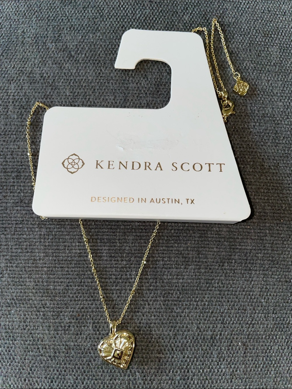 Kendra Scott Gold Heart Locket Necklace